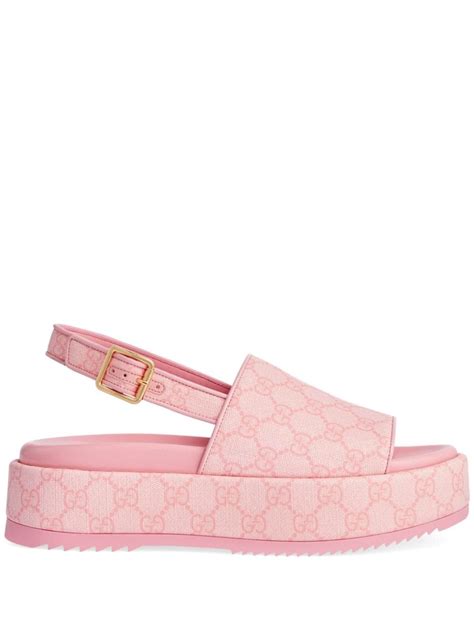 pink gucci sandles|Gucci pink platform sandals.